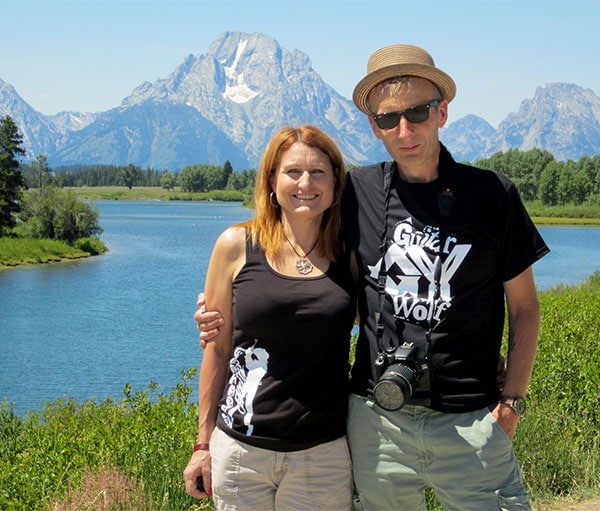 Denise and her husband Barry at Jackson Lake. 