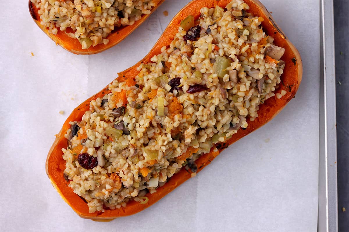 Stuffed butternut squash.