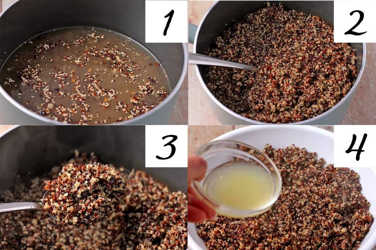 How to cook rainbow quinoa with lemon in 4 steps.