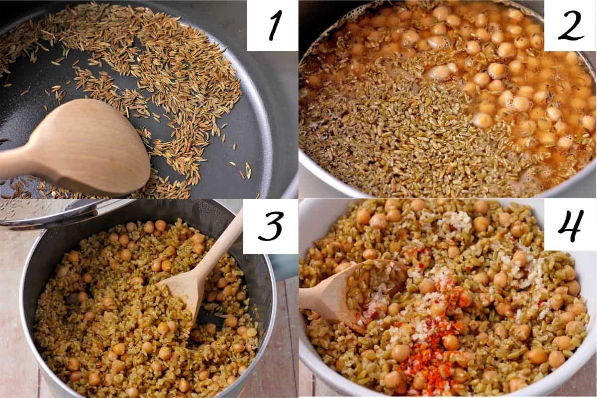 How to cook freekeh for salad in 4 steps.