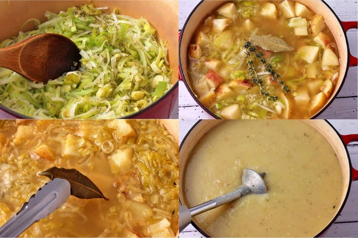 How to make potato leek soup in 4 pictures.