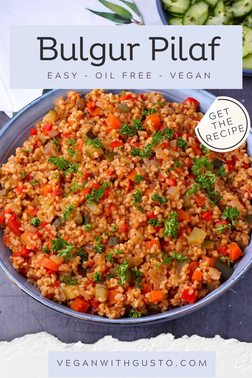 Middle Eastern Vegetable Bulgur Pilaf - Vegan with Gusto