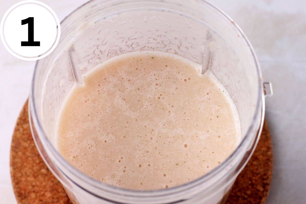 Blended white beans.
