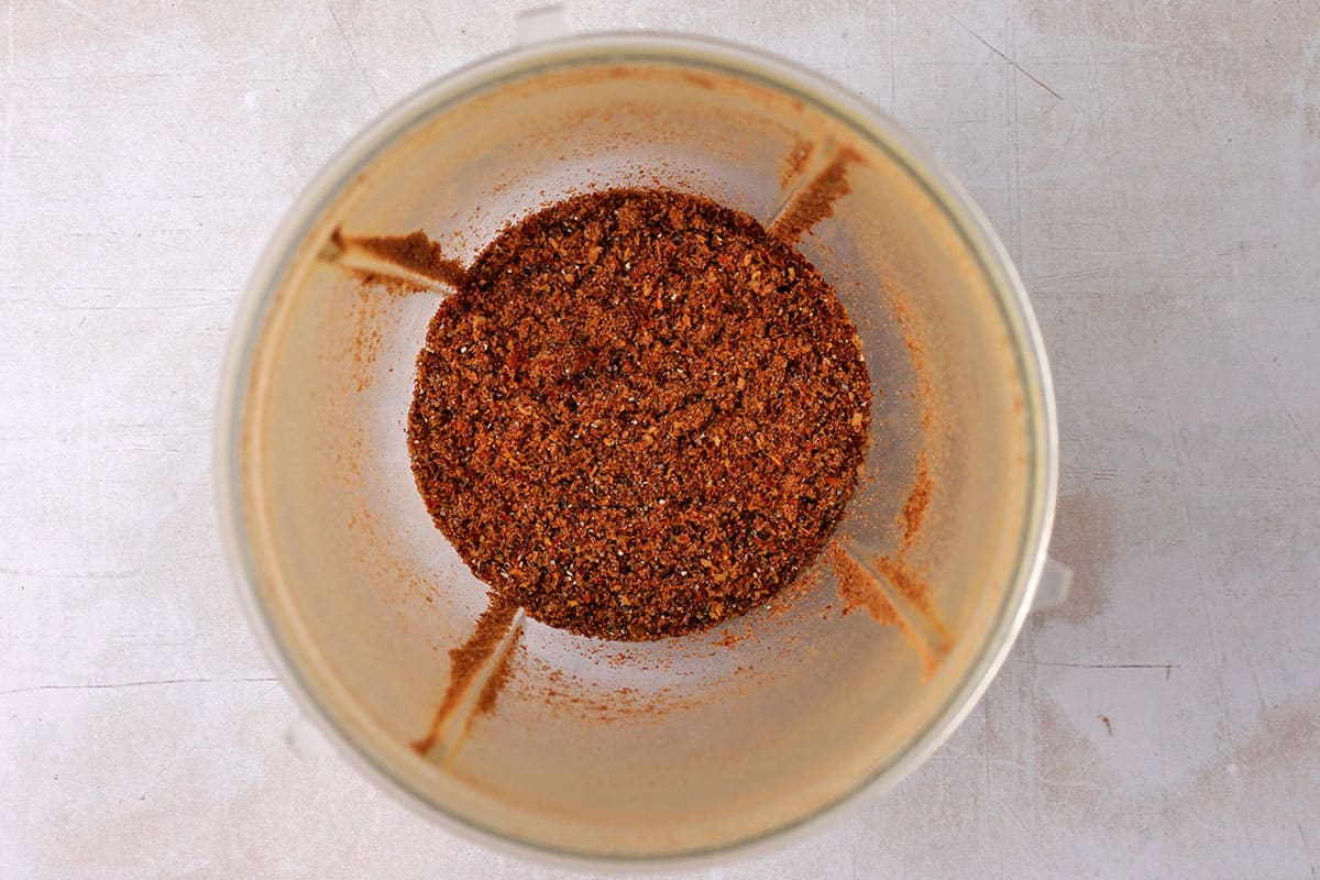 Ground spices in a container.